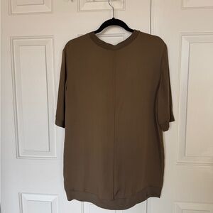 Vince Olive Green 100% Silk Tunic